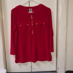 red long sleeve shirt